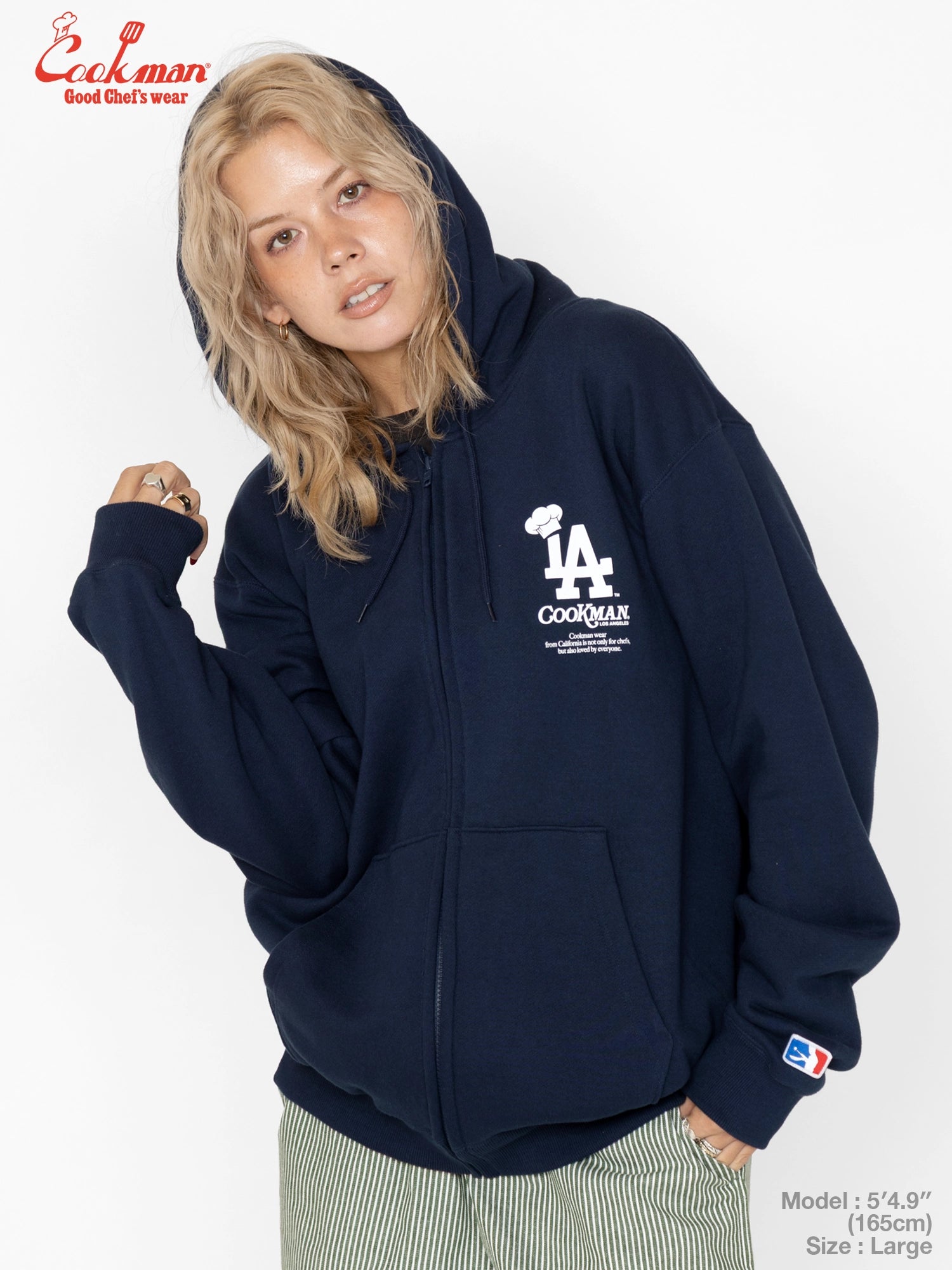 Zip-up Hoodie - Chef Hat LA : Navy