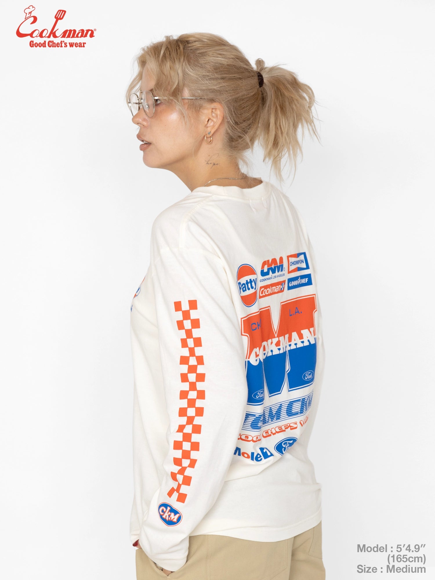 Long Sleeve Tees - Race : Off White