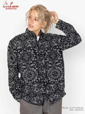 Work Shirts Long Sleeve - Paisley : Black