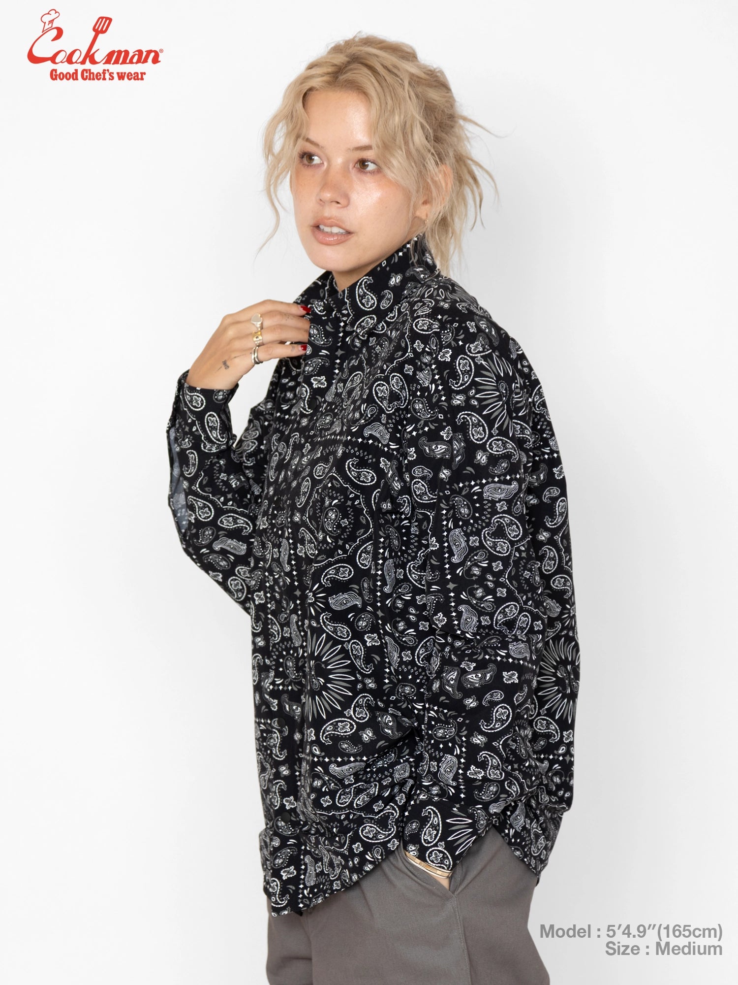 Work Shirts Long Sleeve - Paisley : Black