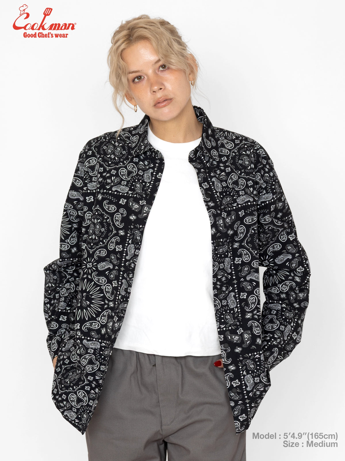 Work Shirts Long Sleeve - Paisley : Black