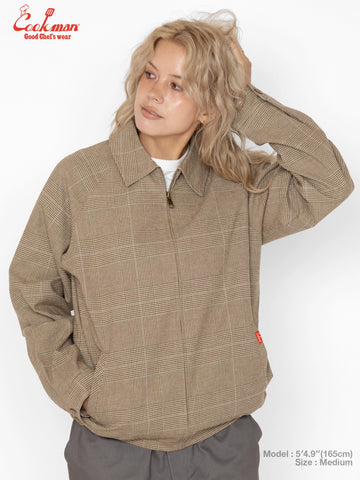 Delivery Jacket With Lining - Glen Check Brown