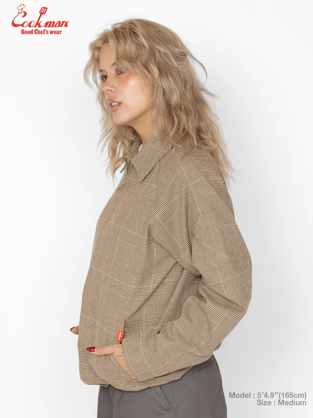 Delivery Jacket With Lining - Glen Check Brown