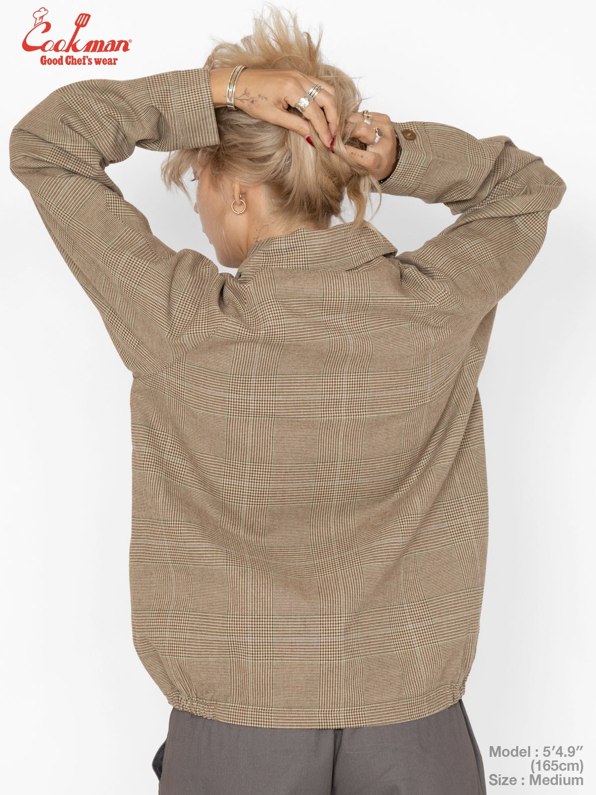 Delivery Jacket With Lining - Glen Check Brown