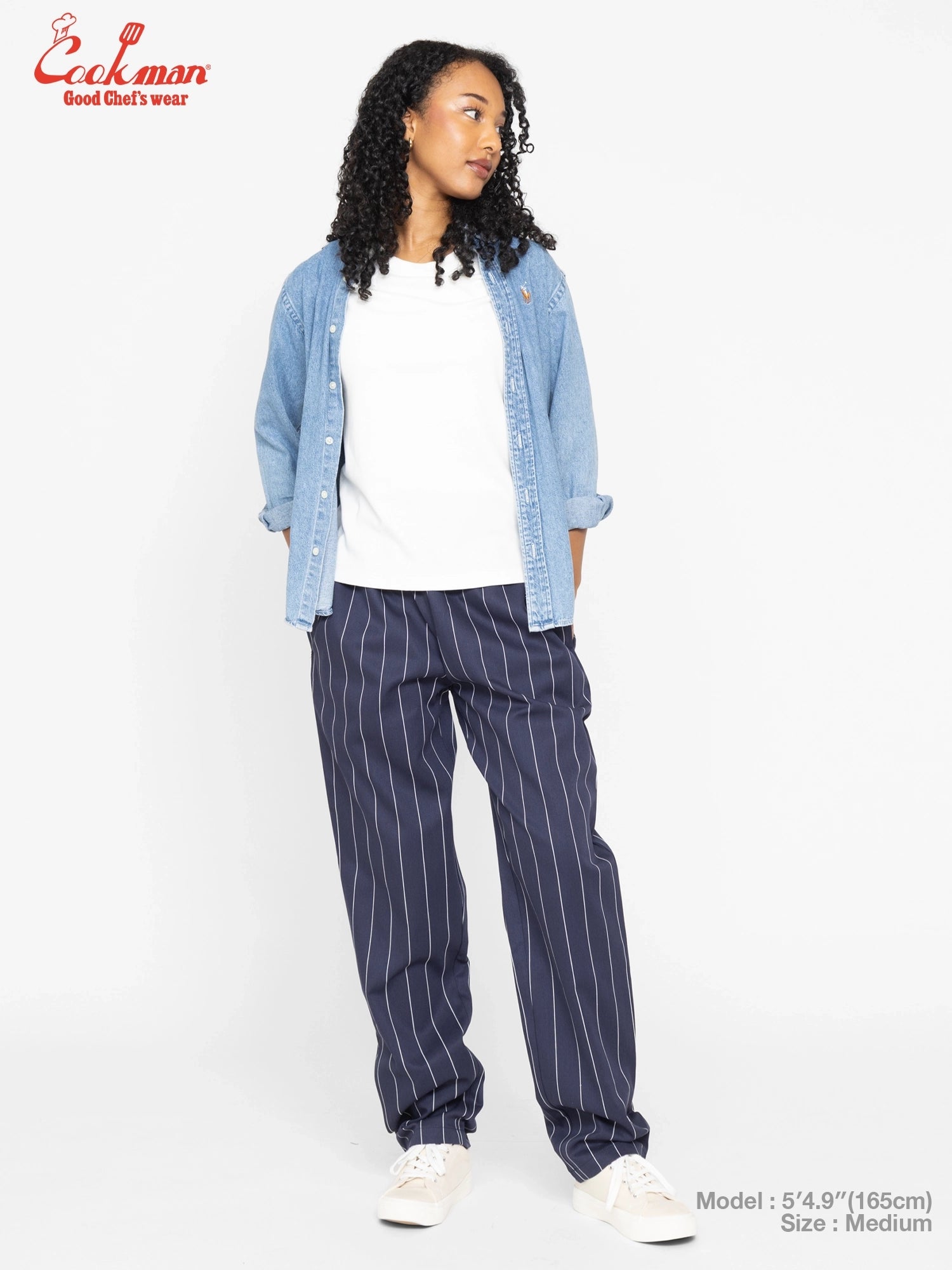 Chef Pants - Pencil Stripe : Navy