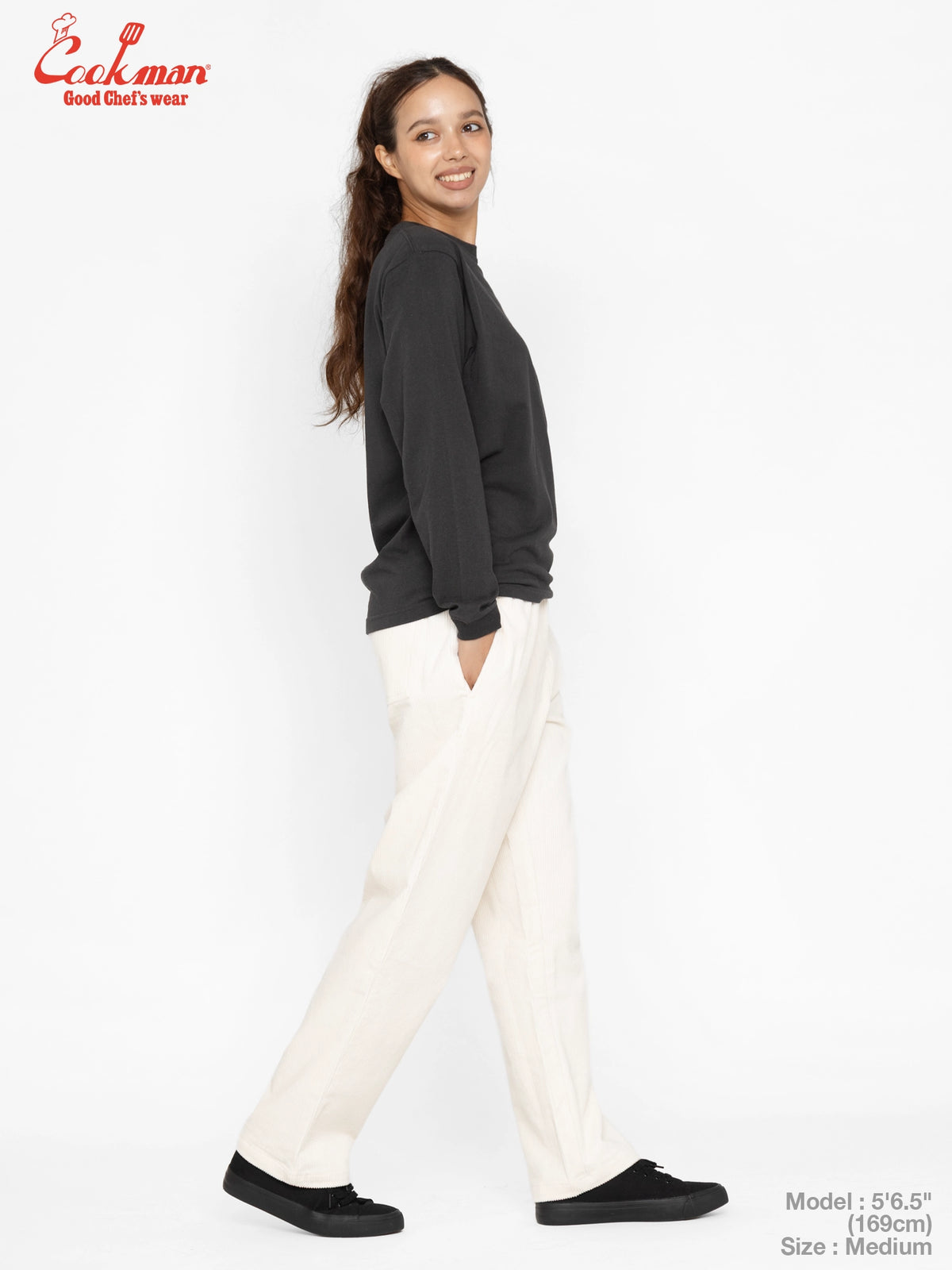 Chef Pants Semiwide - Corduroy : Cream