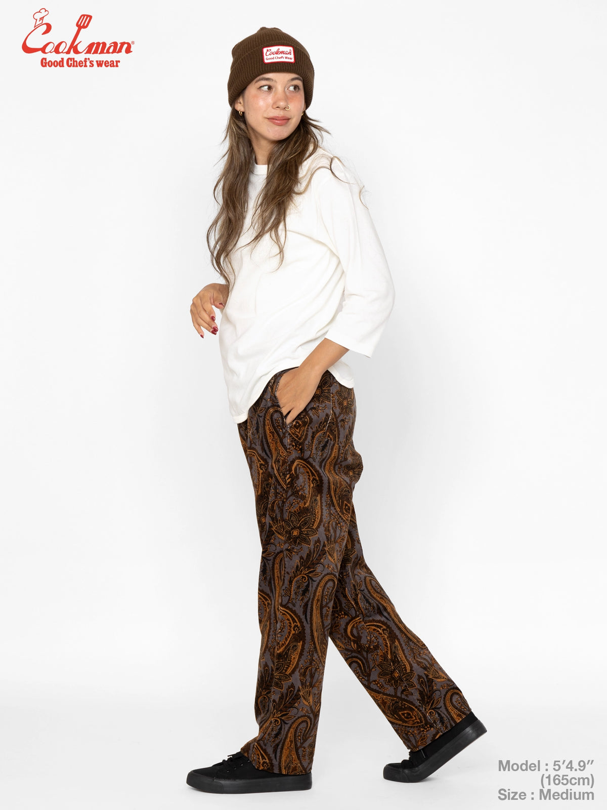 Chef Pants Semiwide - Corduroy : Paisley Brown