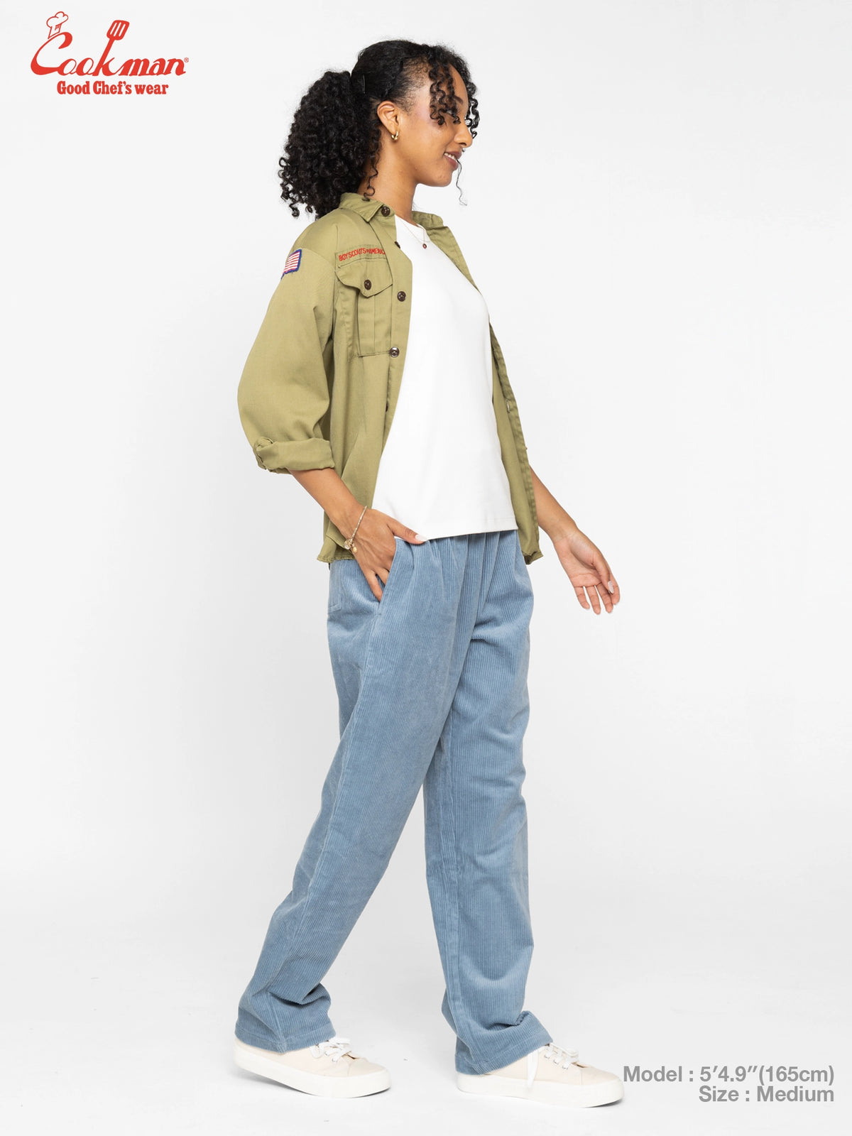Chef Pants Semiwide - Corduroy : Blue Gray