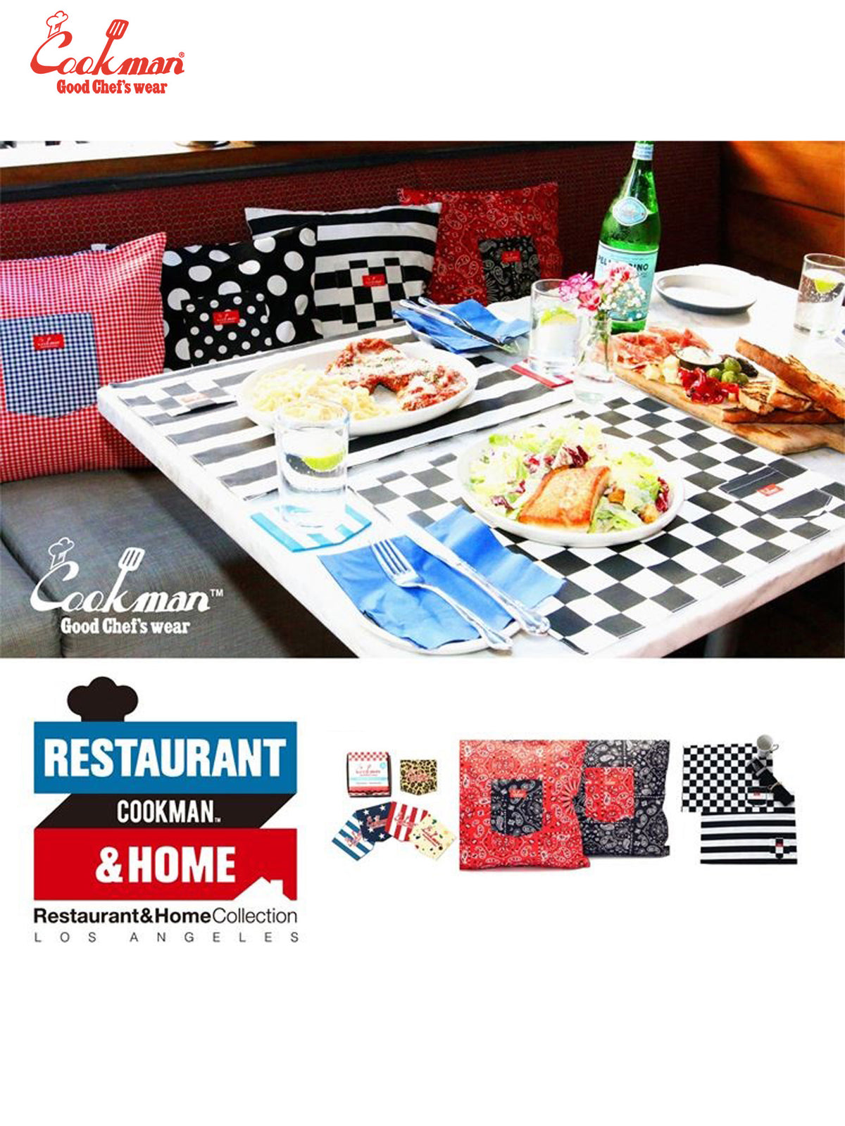 Pocket Cushion Cover (Reversible) - Checker & Border