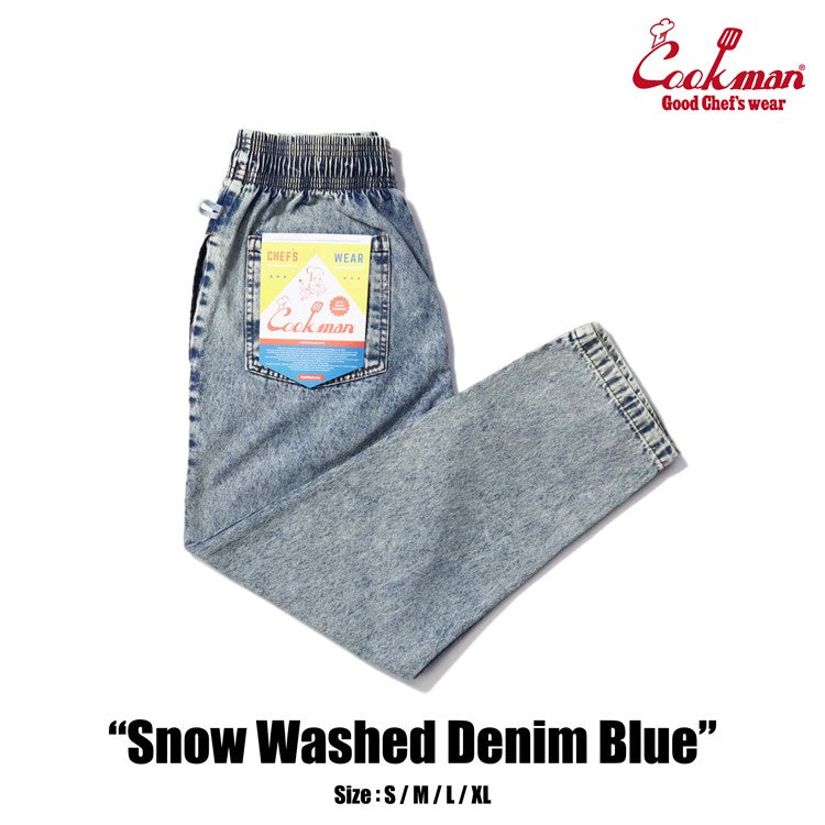 Cookman Chef Pants - Snow Washed Denim : Blue