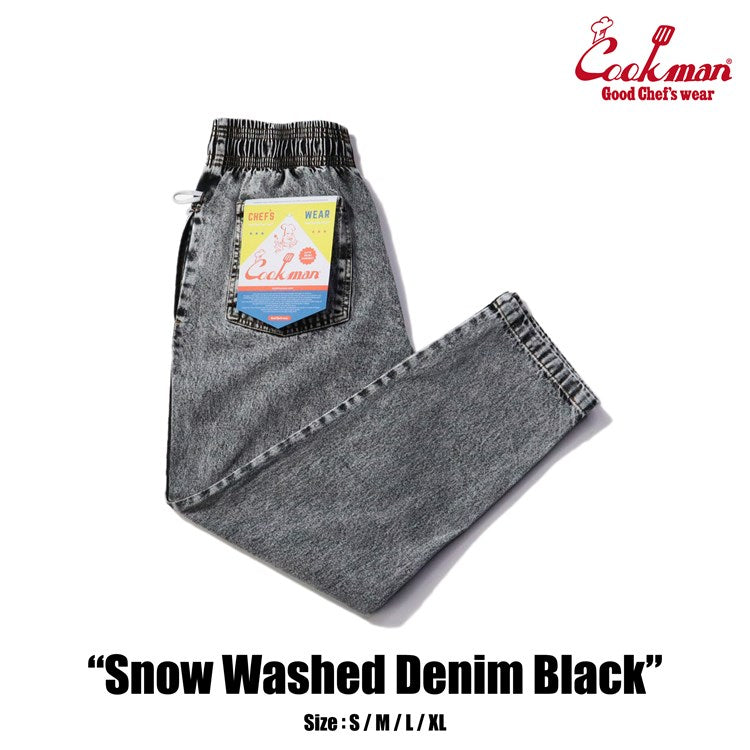 Cookman Chef Pants - Snow Washed Denim : Black