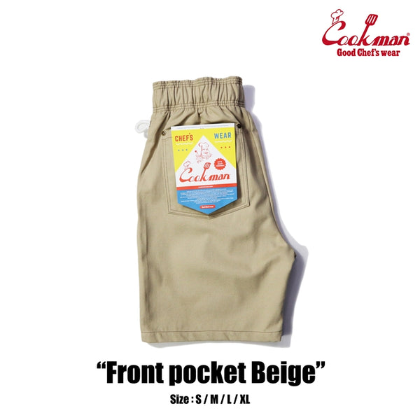 Cookman Chef Short Pants - Front pocket : Beige