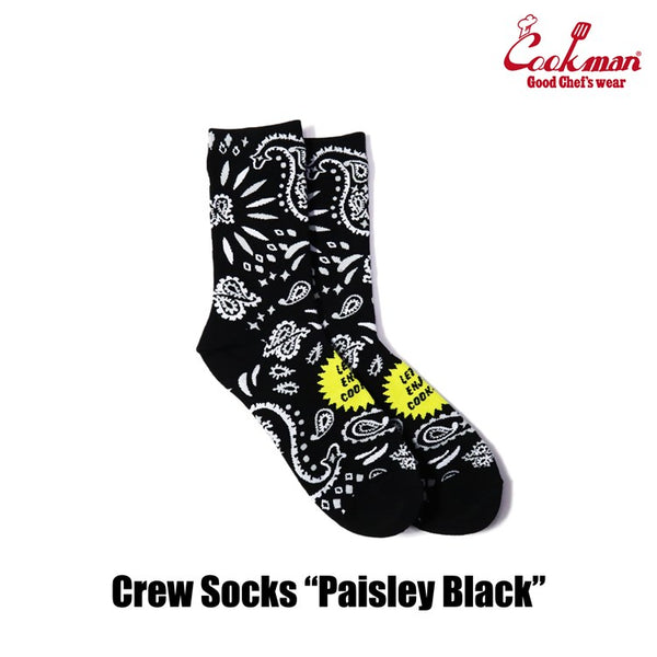 Cookman Crew Socks - Paisley : Black