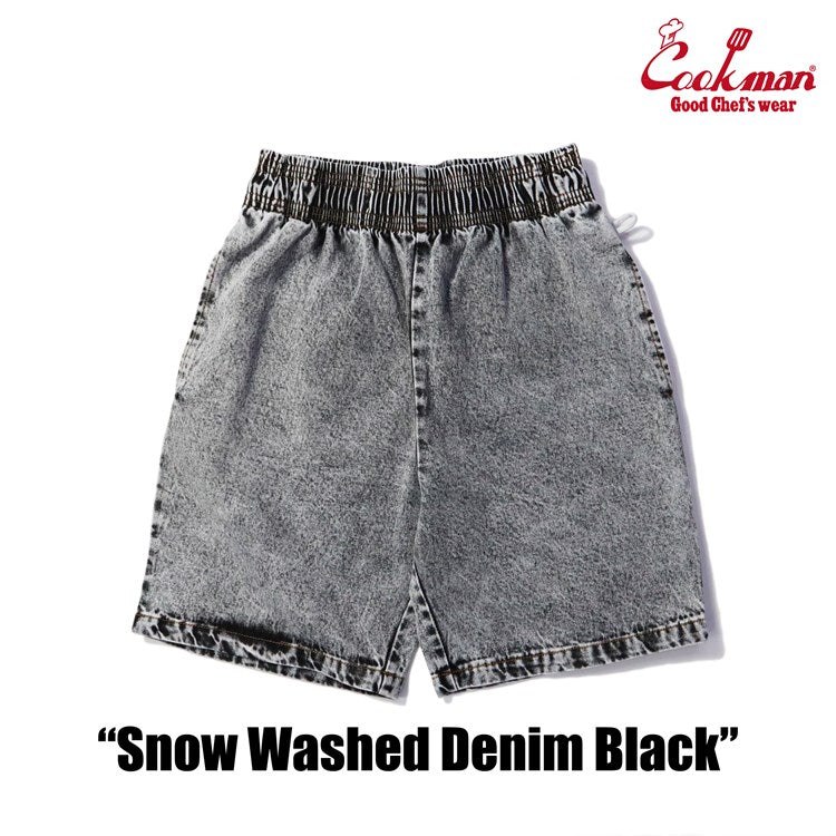 Chef Short Pants - Snow Washed Denim: Black
