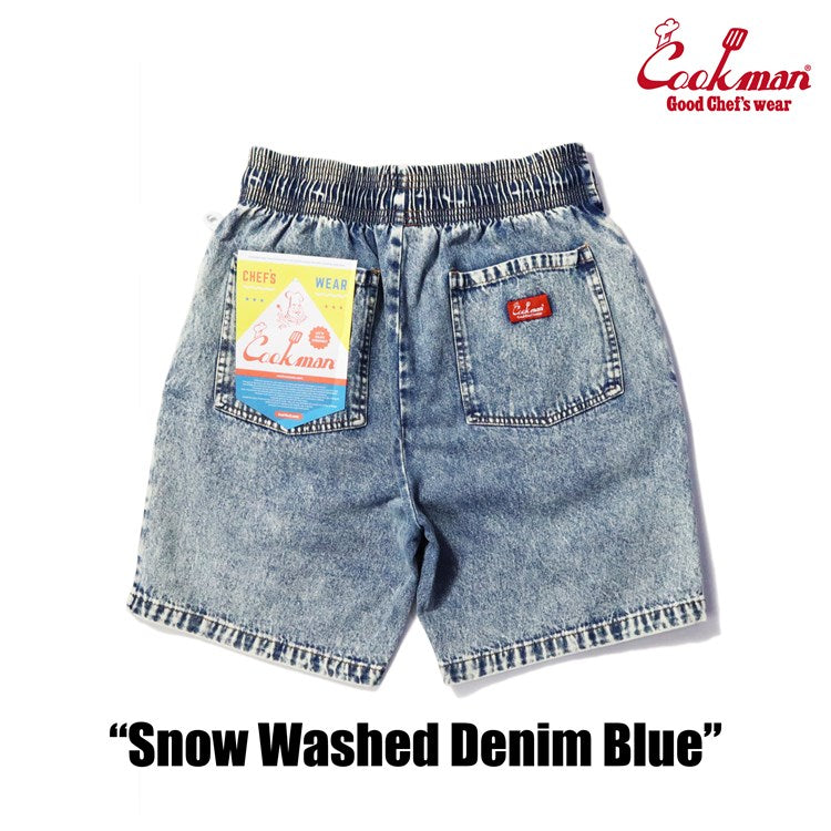 Chef Short Pants - Snow Washed Denim: Blue