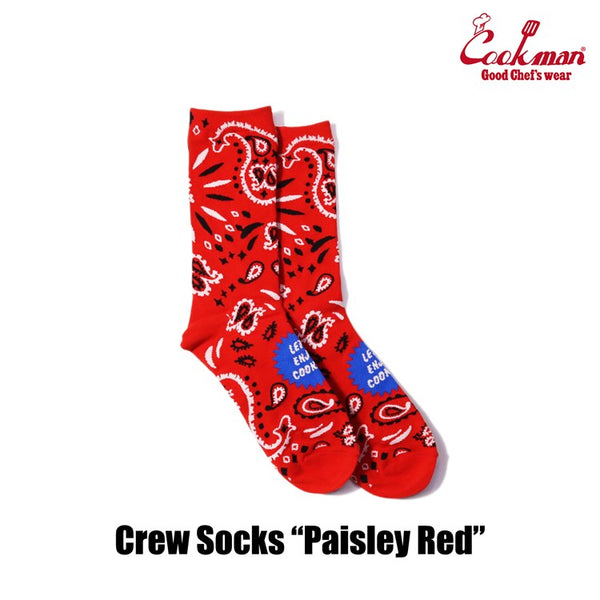 Cookman Crew Socks - Paisley : Red