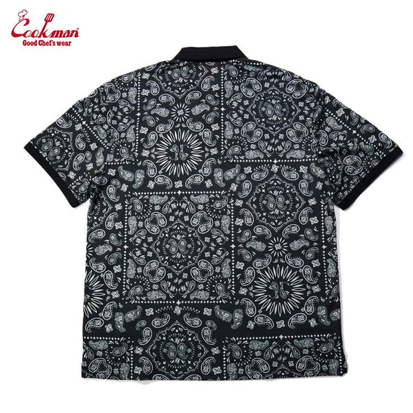 Cookman Polo Shirts - Paisley : Black