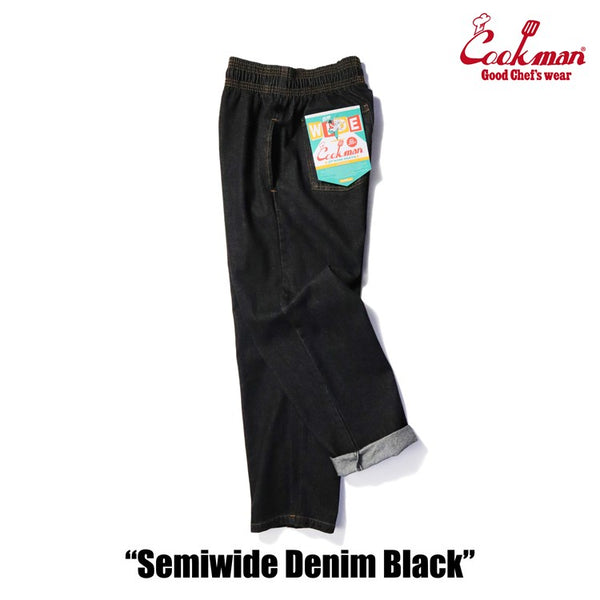 Cookman Chef Pants Semiwide- Denim : Black