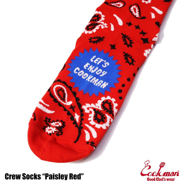 Cookman Crew Socks - Paisley : Red
