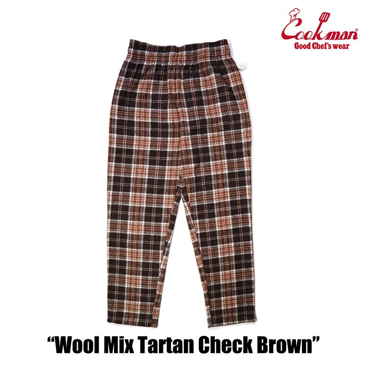 Cookman Chef Pants - Wool Mix Tartan : Brown