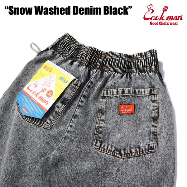 Cookman Chef Pants - Snow Washed Denim : Black