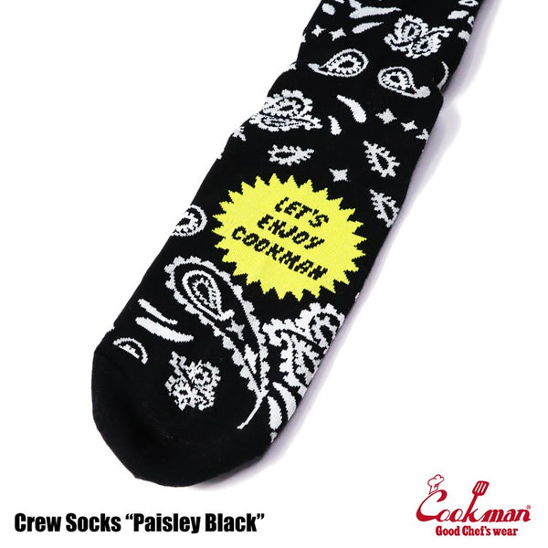 Cookman Crew Socks - Paisley : Black