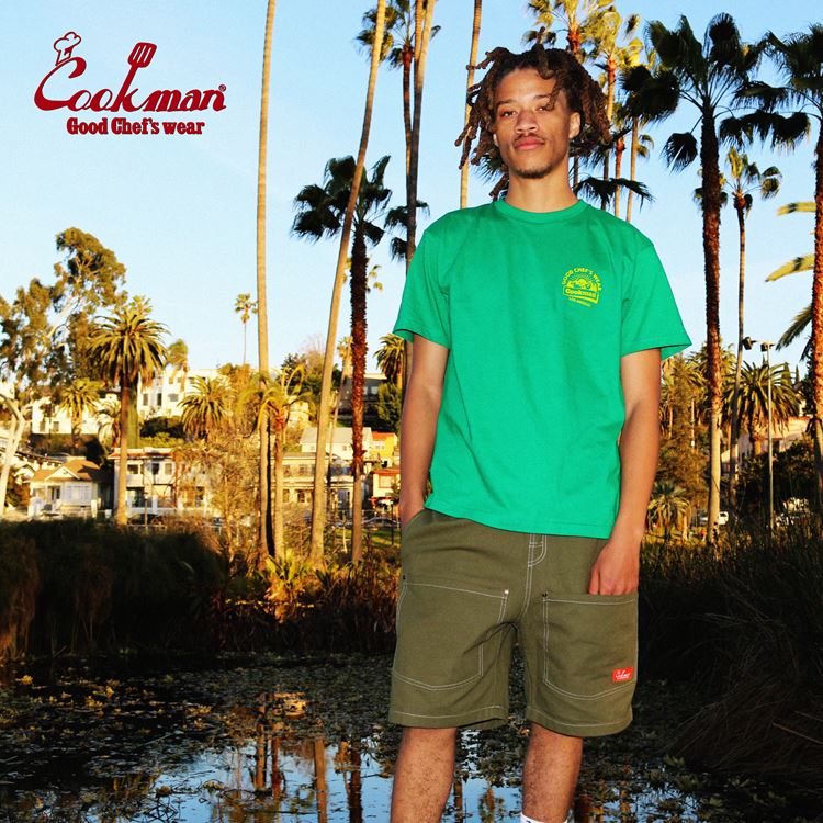 Cookman Chef Short Pants - Front pocket : Olive