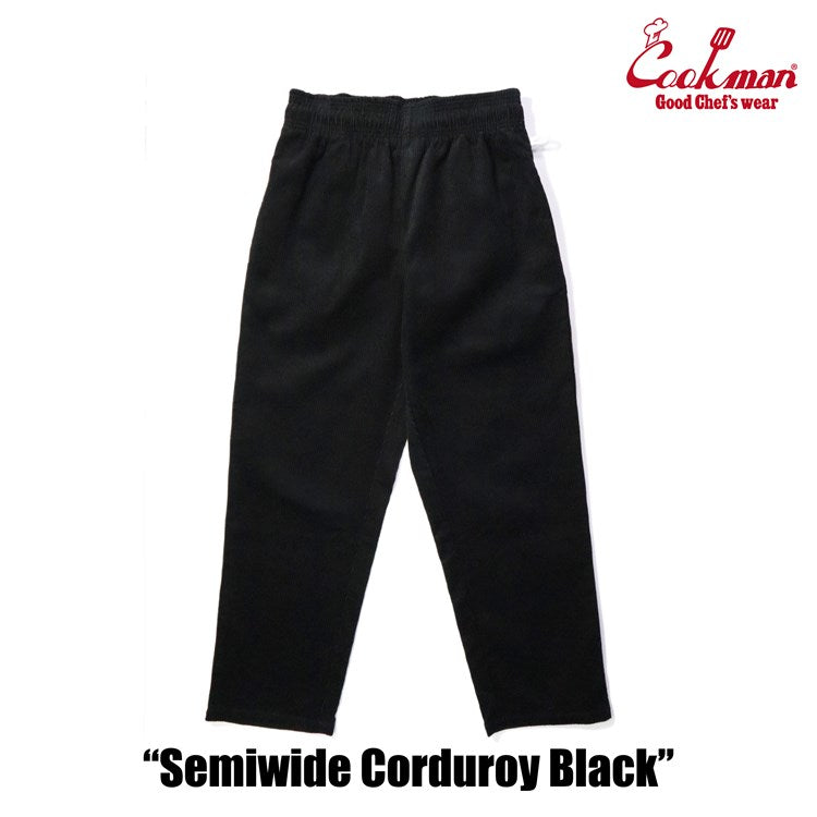 Cookman Chef Pants Semiwide- Corduroy : Black