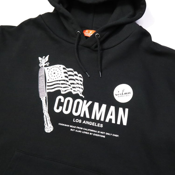 Cookman Pullover Hoodie - Flag : Black