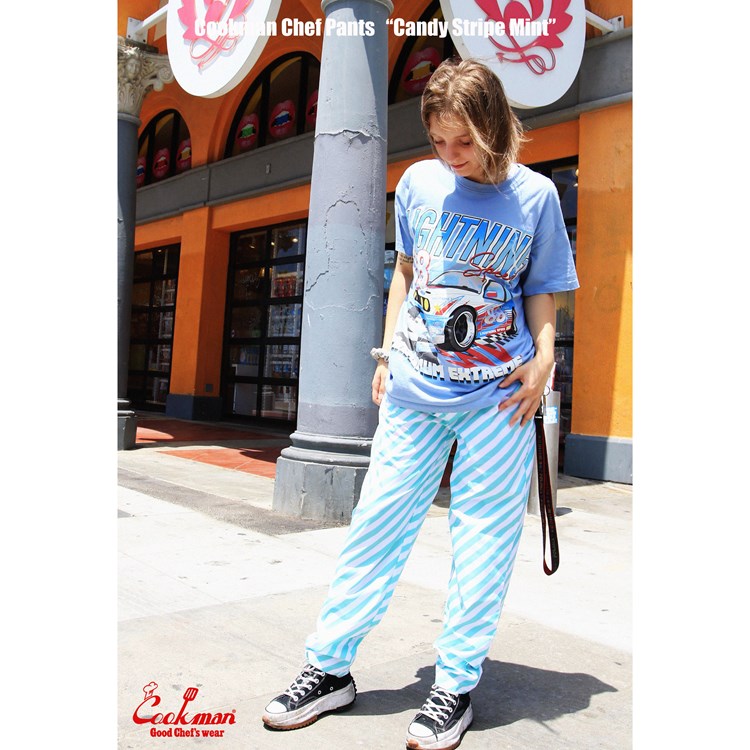 Cookman Chef Pants - Candy Stripe : Mint