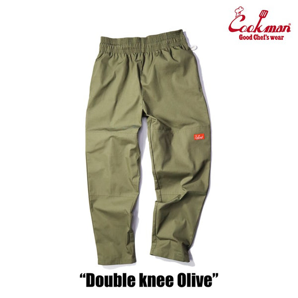 Cookman Chef Pants - Double Knee Ripstop : Olive