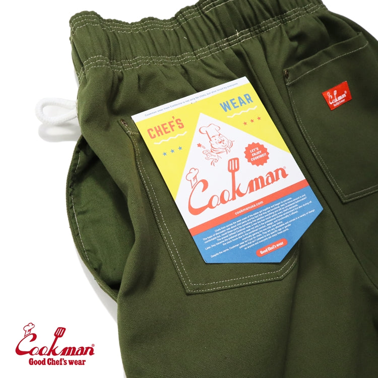 Cookman Chef Short Pants - Front pocket : Olive