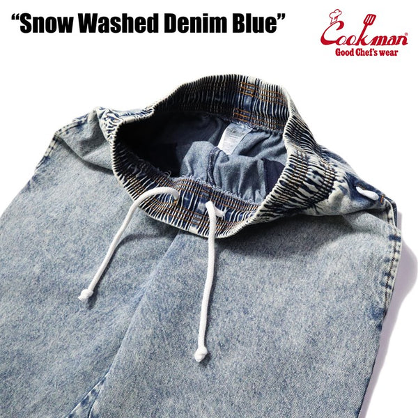 Cookman Chef Short Pants - Snow Washed Denim: Blue