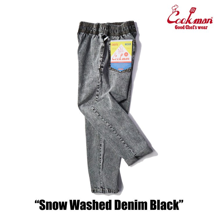 Cookman Chef Pants - Snow Washed Denim : Black