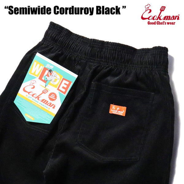 Cookman Chef Pants Semiwide- Corduroy : Black