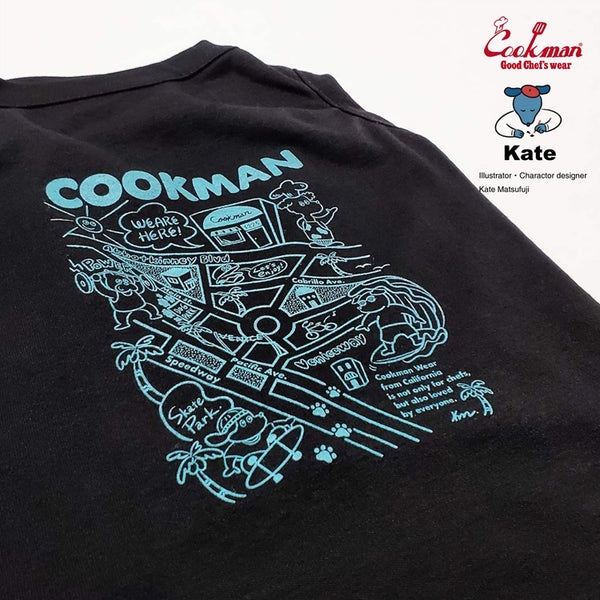 Cookman Dog T-shirts - Kate Venice beach map : Black