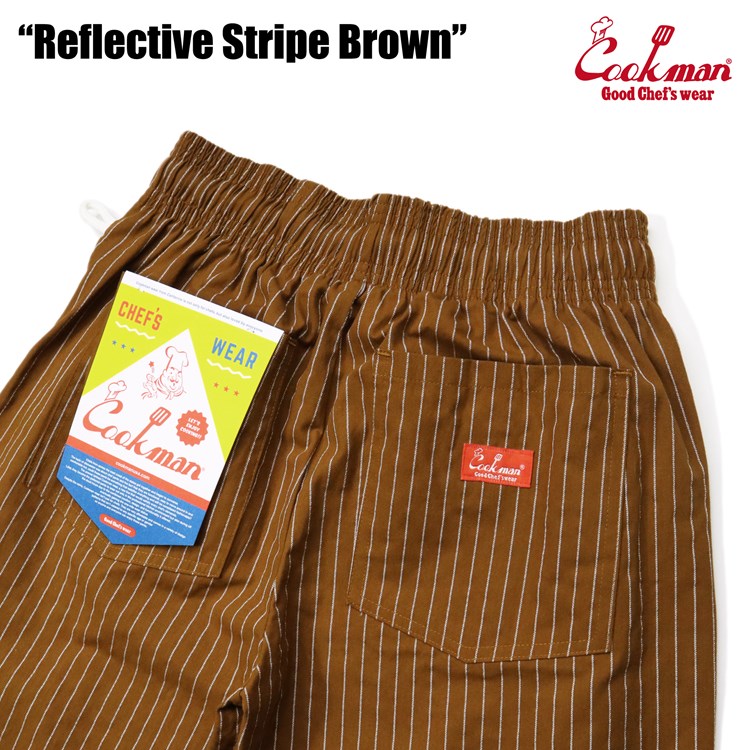 Cookman Chef Pants - Reflective Stripe : Brown