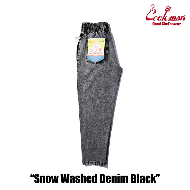 Cookman Chef Pants - Snow Washed Denim : Black