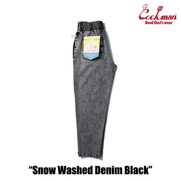 Cookman Chef Pants - Snow Washed Denim : Black