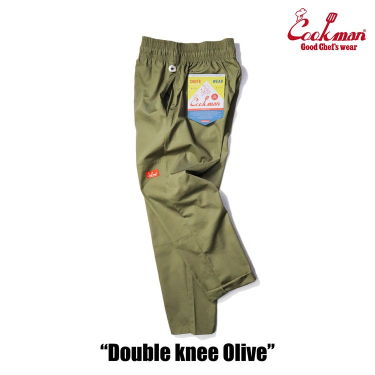 Cookman Chef Pants - Double Knee Ripstop : Olive