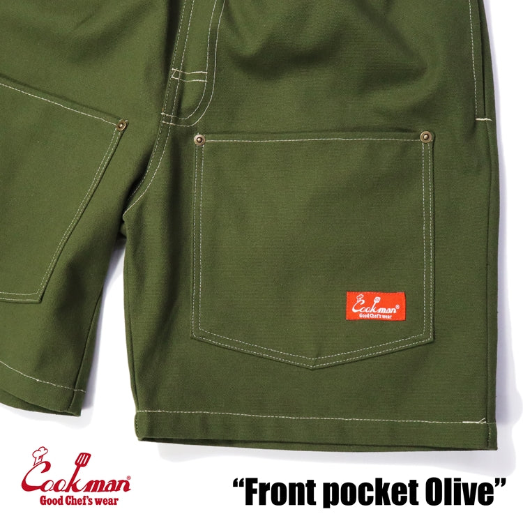 Cookman Chef Short Pants - Front pocket : Olive