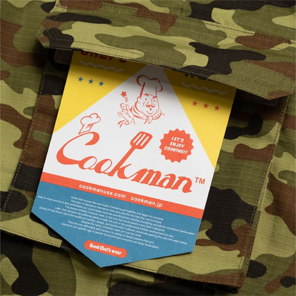 Cookman Chef Pants Cargo - Ripstop : Camo Green (Woodland)