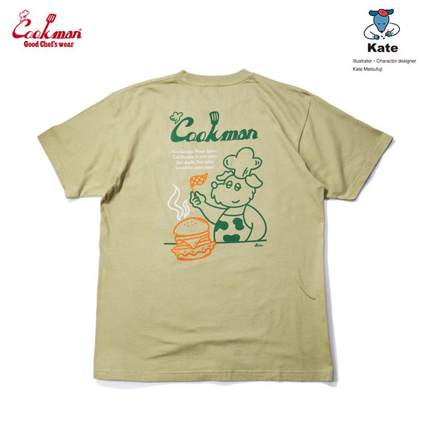Cookman T-shirts - Kate Dog chef : Beige