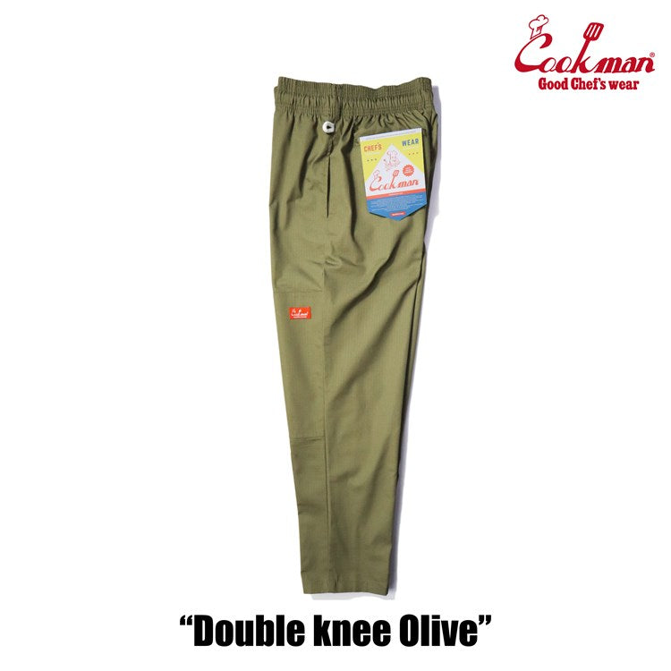 Cookman Chef Pants - Double Knee Ripstop : Olive