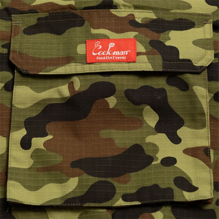 Cookman Chef Pants Cargo - Ripstop : Woodland Camo Green