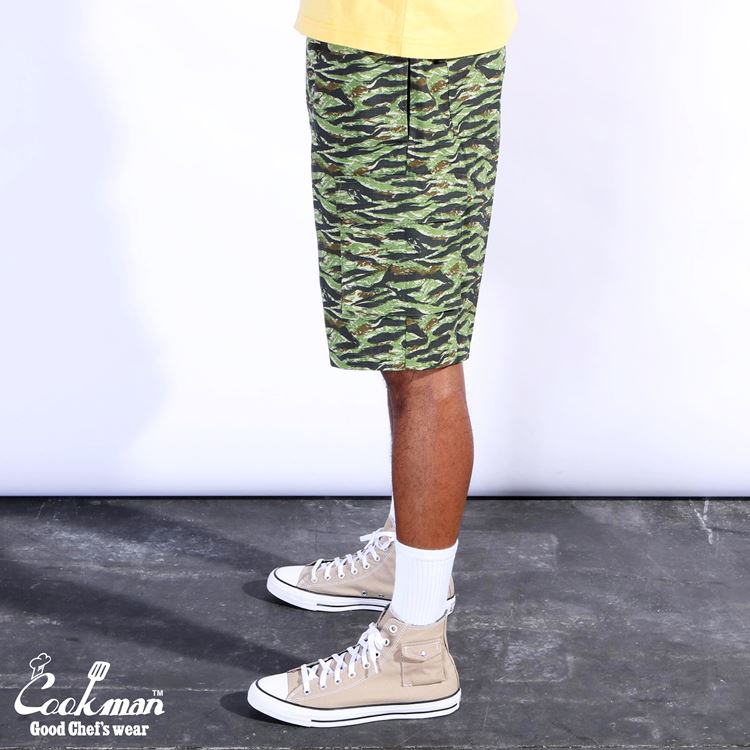 Cookman Chef Short Pants Cargo - Ripstop : Tiger Camo Green