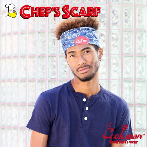 Cookman Chef's Scarf - Paisley : Navy