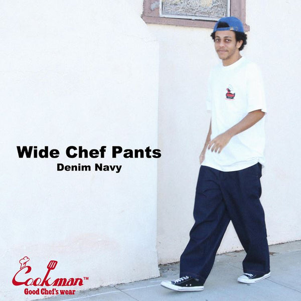 Cookman Wide Chef Pants - Denim : Navy