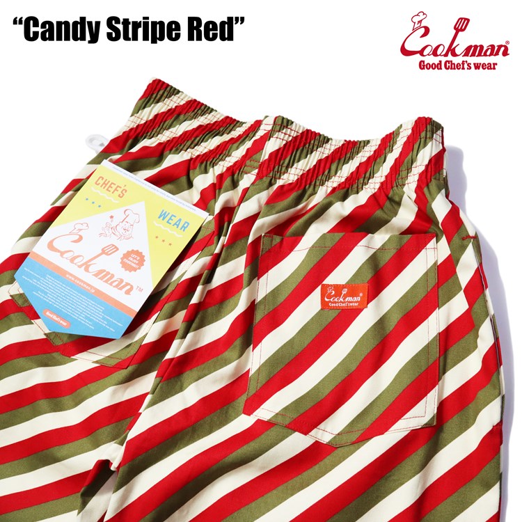 Cookman Chef Pants - Candy Stripe : Red