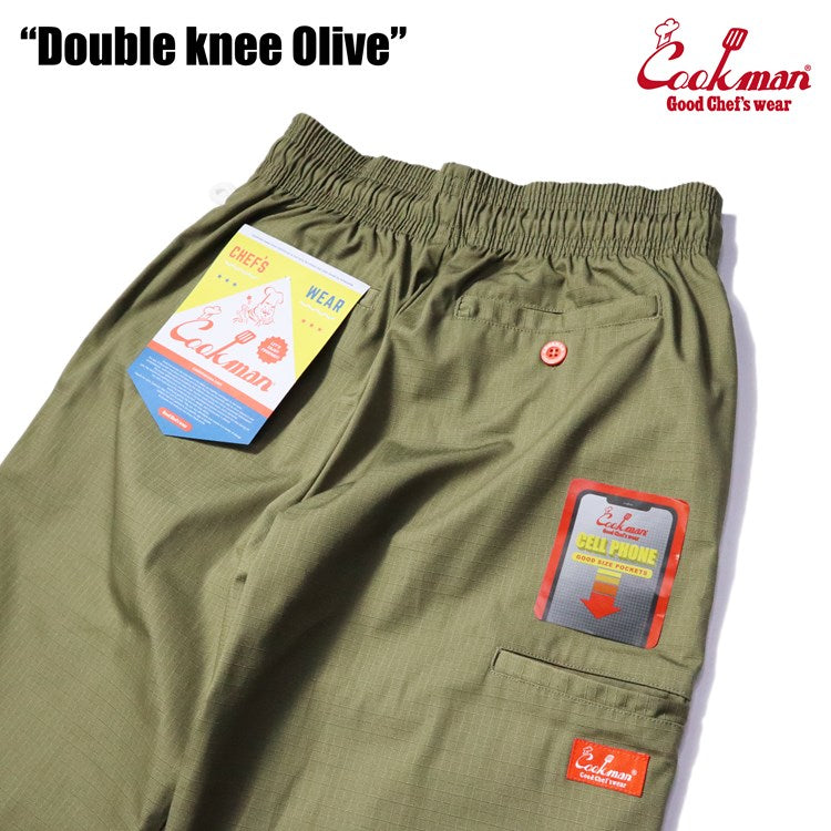 Cookman Chef Pants - Double Knee Ripstop : Olive